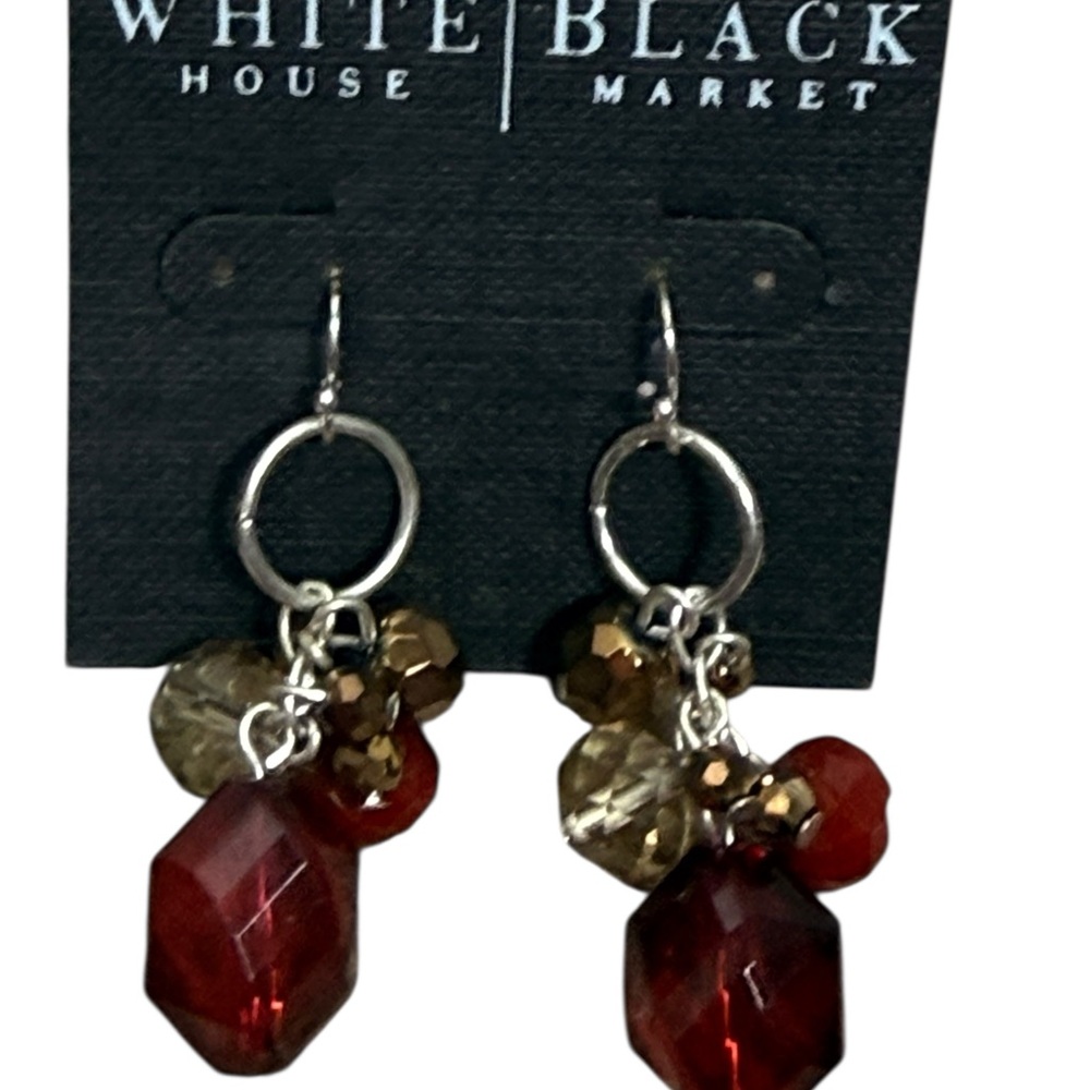 NWT White House Black Market red
Crystal fishhook earrings